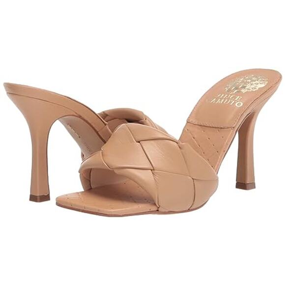 Vince Camuto Shoes - Vince Camuto Brelanie Woven Strap Mule Heels Dulce De Leche Womens Size 6